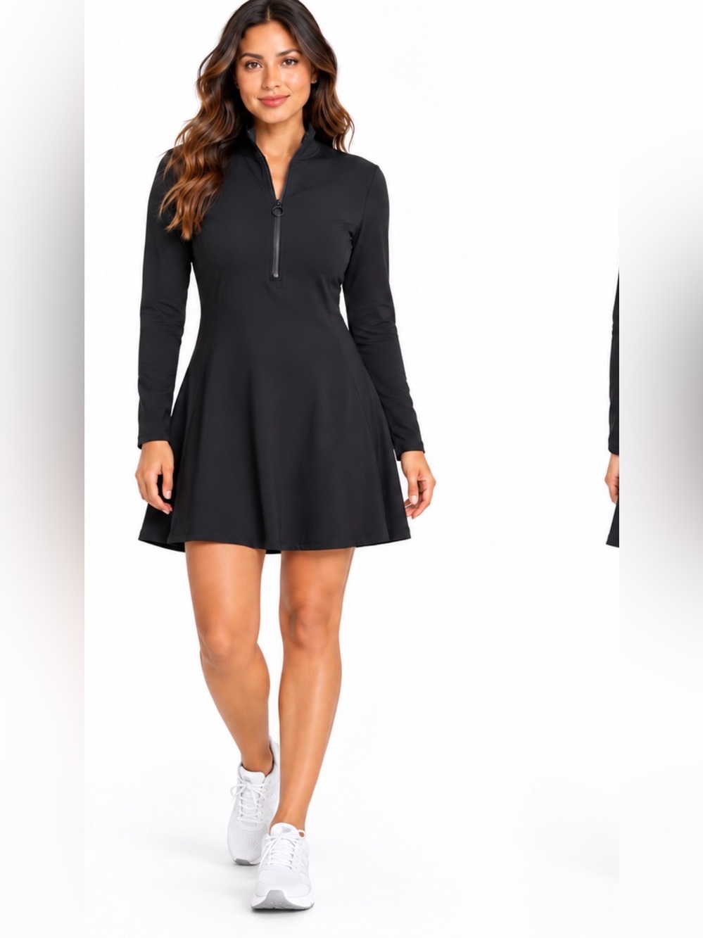 Athleta black activewear dress M sporty chic travel casual athleisure tennis